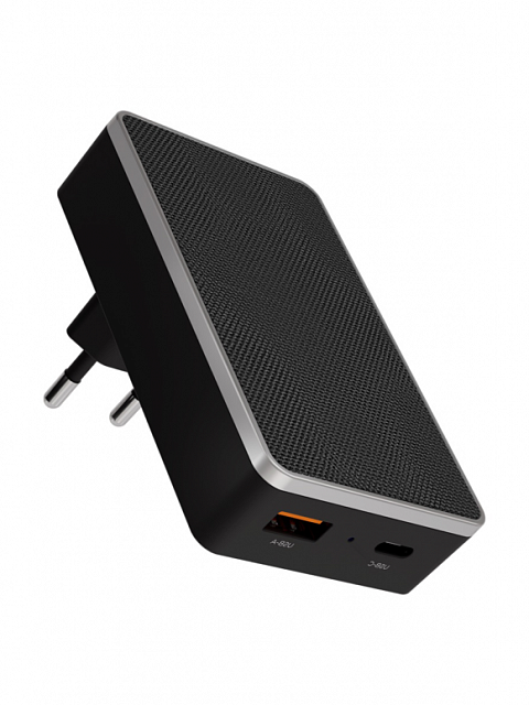 Адаптер питания vlp 20Вт USB-C+USB-A PD QC черный